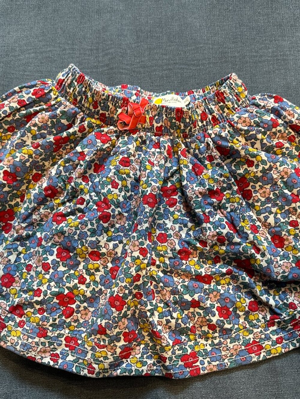 Mini Boden Fine Cord Liberty Floral Skirt